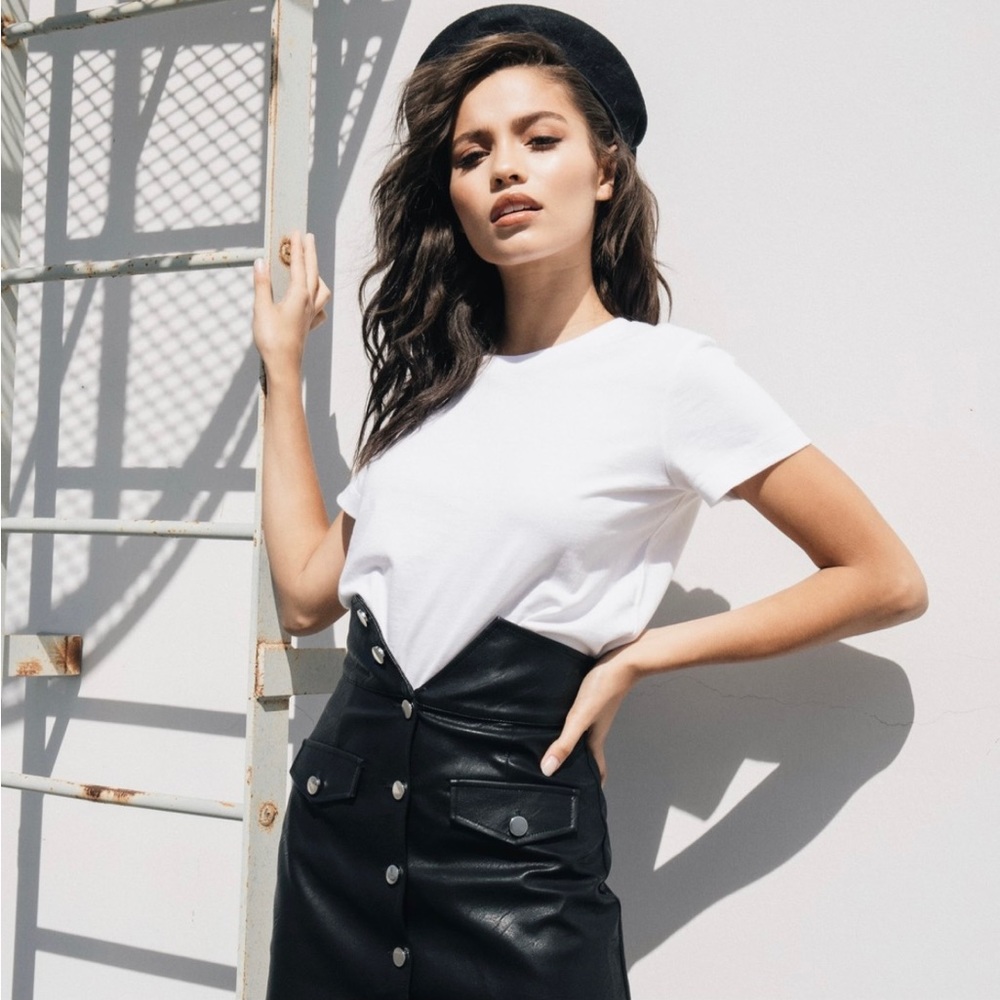 Eggie Women’s Pleather Shirt Skirt